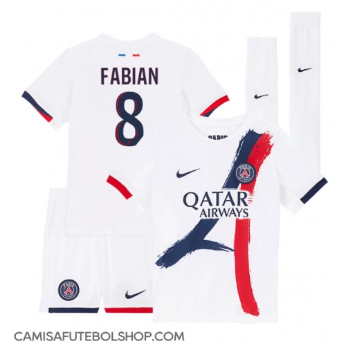 Camisa de time de futebol Paris Saint-Germain Fabian Ruiz #8 Replicas 2º Equipamento Infantil 2024-25 Manga Curta (+ Calças curtas)